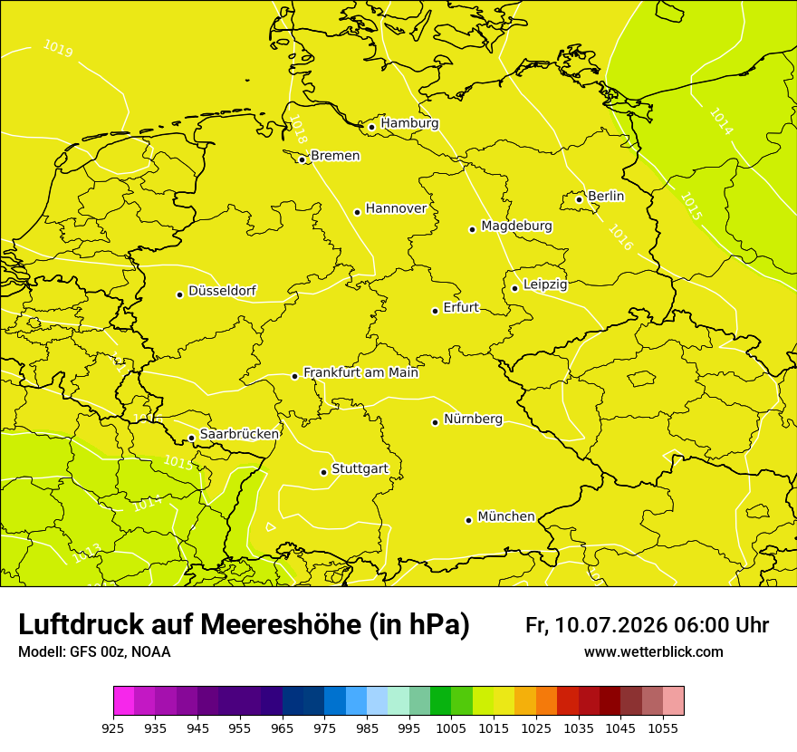 Modellkarte GFS – pmsl – deutschland