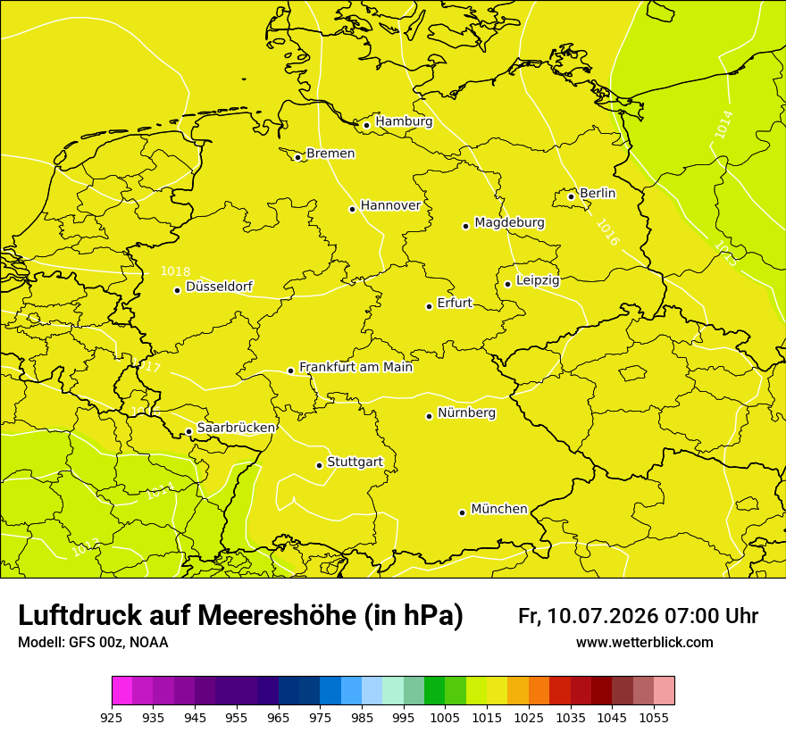 Modellkarte GFS – pmsl – deutschland
