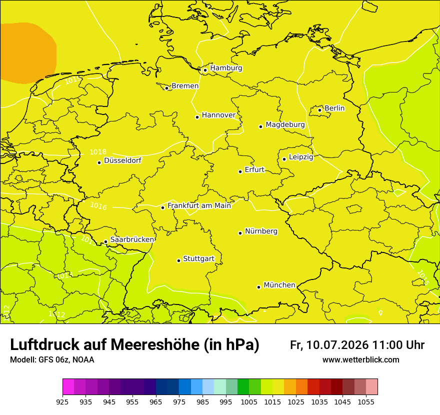 Modellkarte GFS – pmsl – deutschland