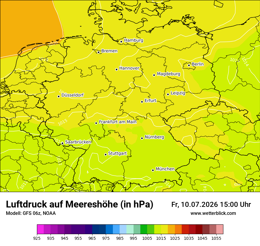 Modellkarte GFS – pmsl – deutschland