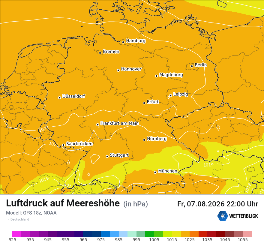 Modellkarte GFS – pmsl – deutschland