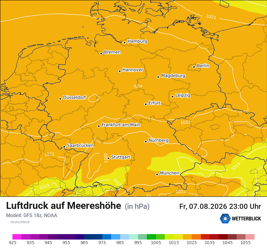 Modellkarte GFS – pmsl – deutschland