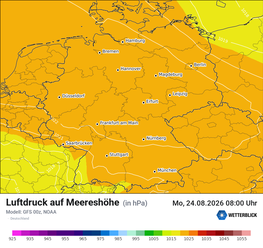 Modellkarte GFS – pmsl – deutschland
