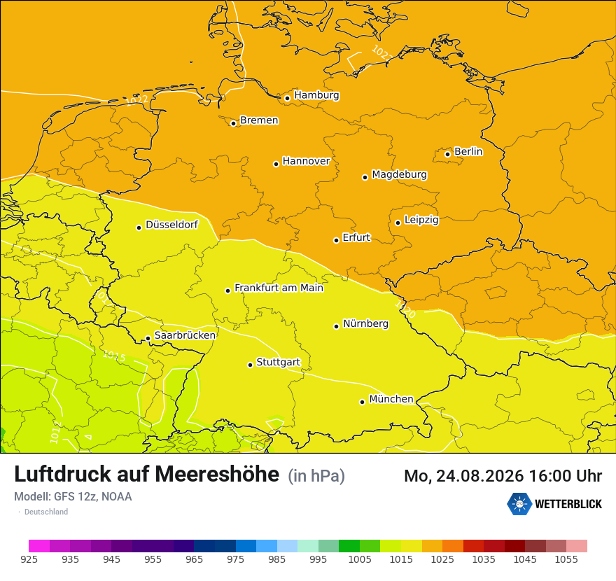 Modellkarte GFS – pmsl – deutschland