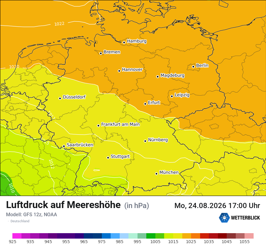 Modellkarte GFS – pmsl – deutschland
