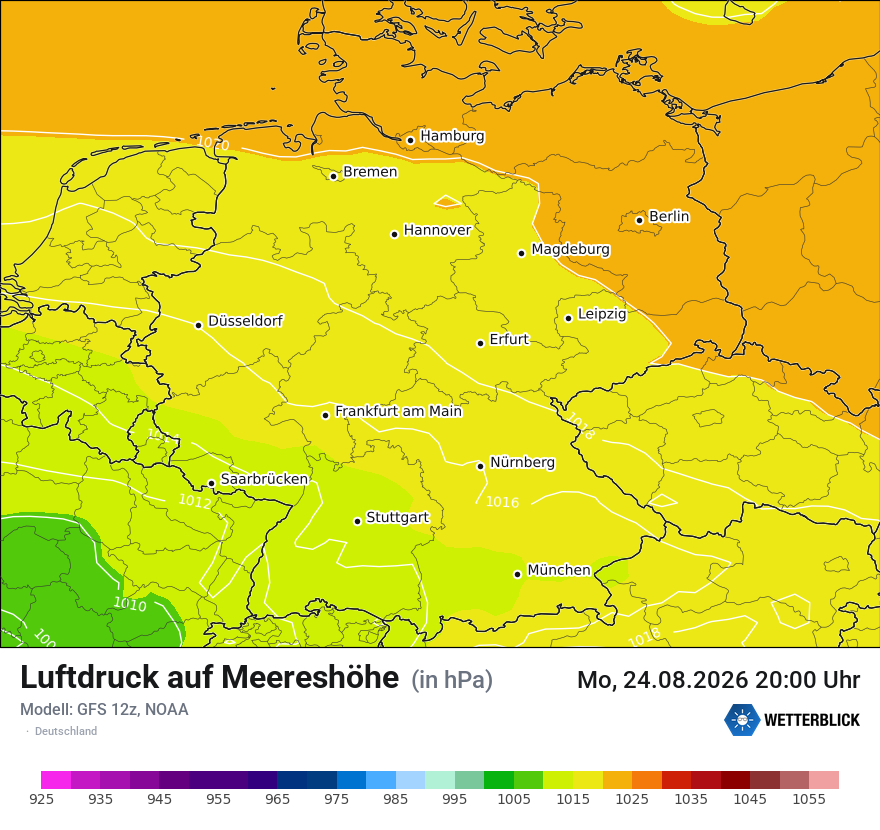 Modellkarte GFS – pmsl – deutschland