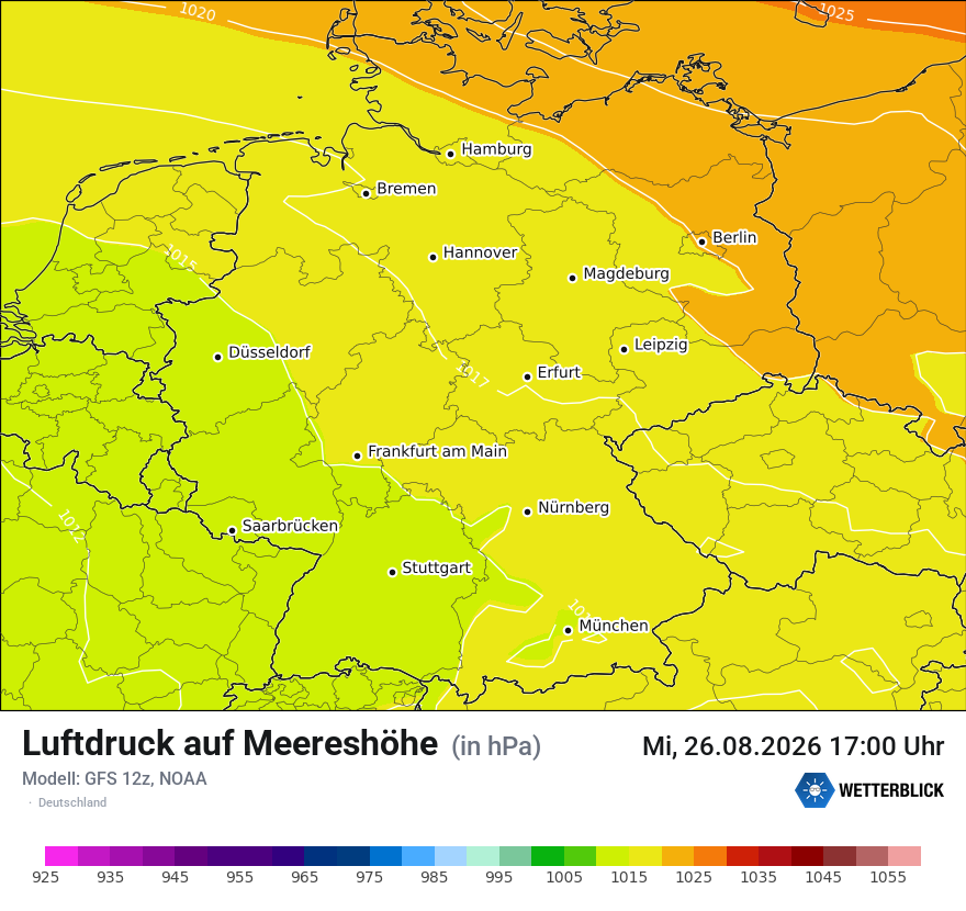 Modellkarte GFS – pmsl – deutschland