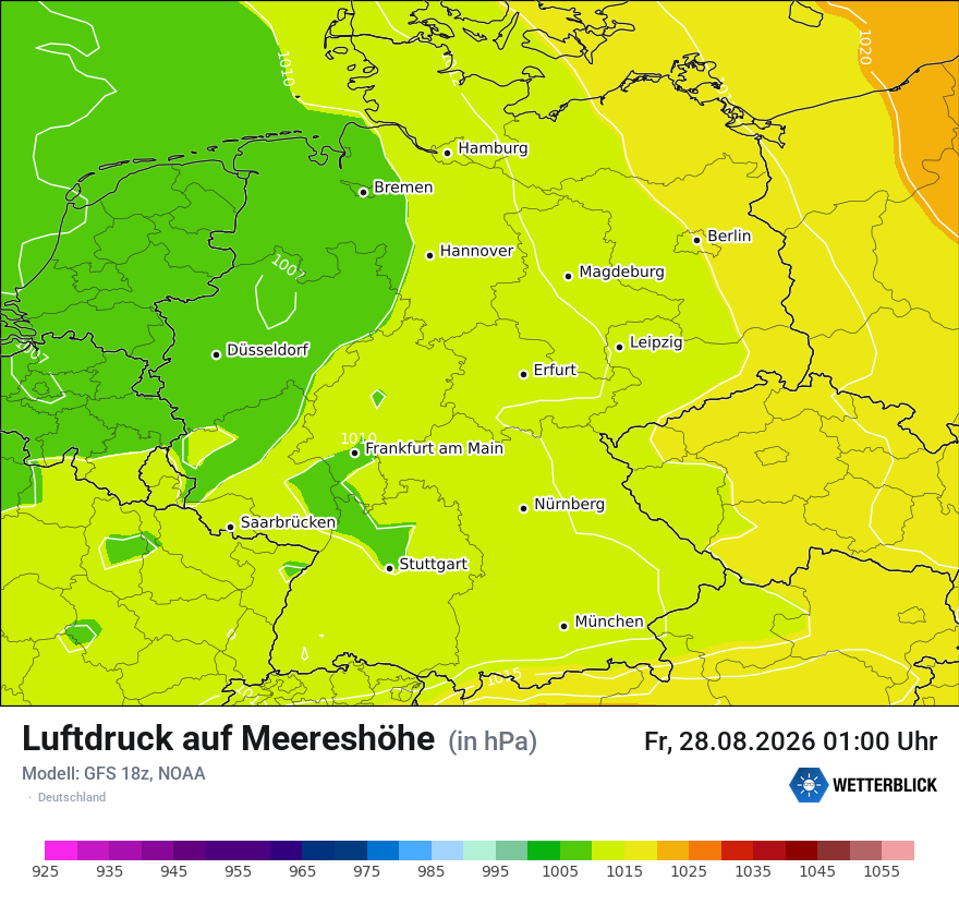 Modellkarte GFS – pmsl – deutschland