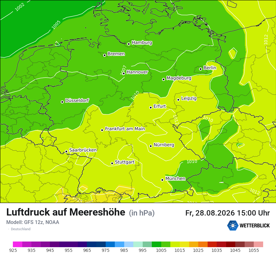 Modellkarte GFS – pmsl – deutschland