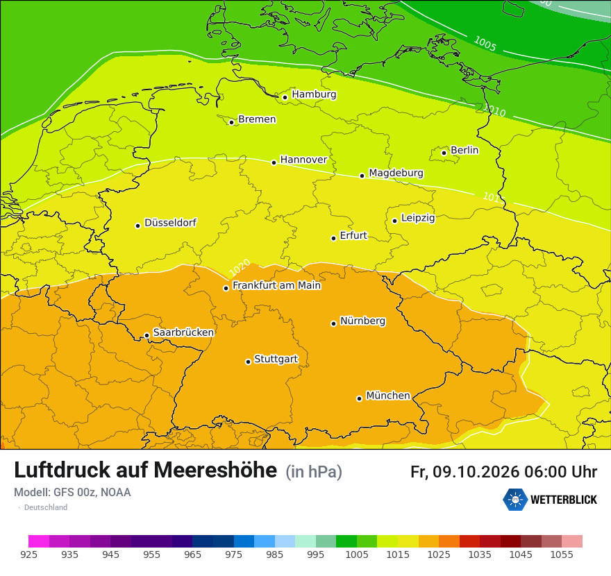 Modellkarte GFS – pmsl – deutschland