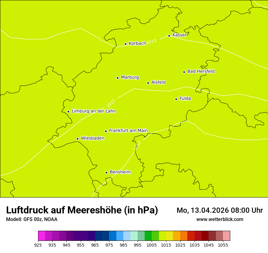 Modellkarte GFS – pmsl – he