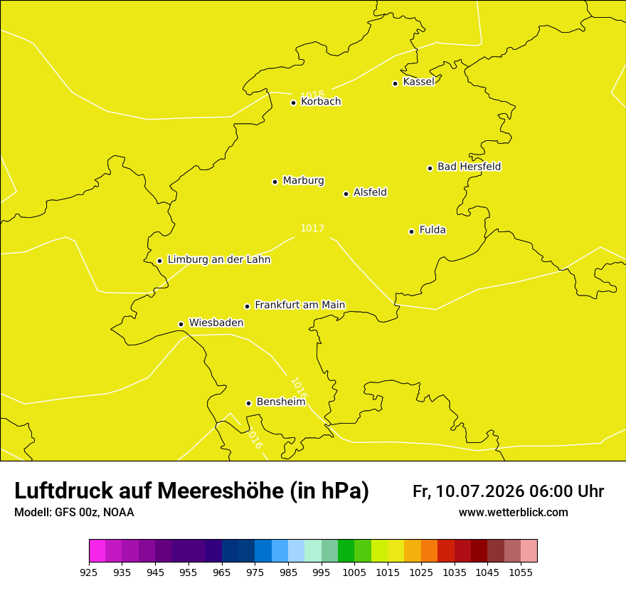 Modellkarte GFS – pmsl – he