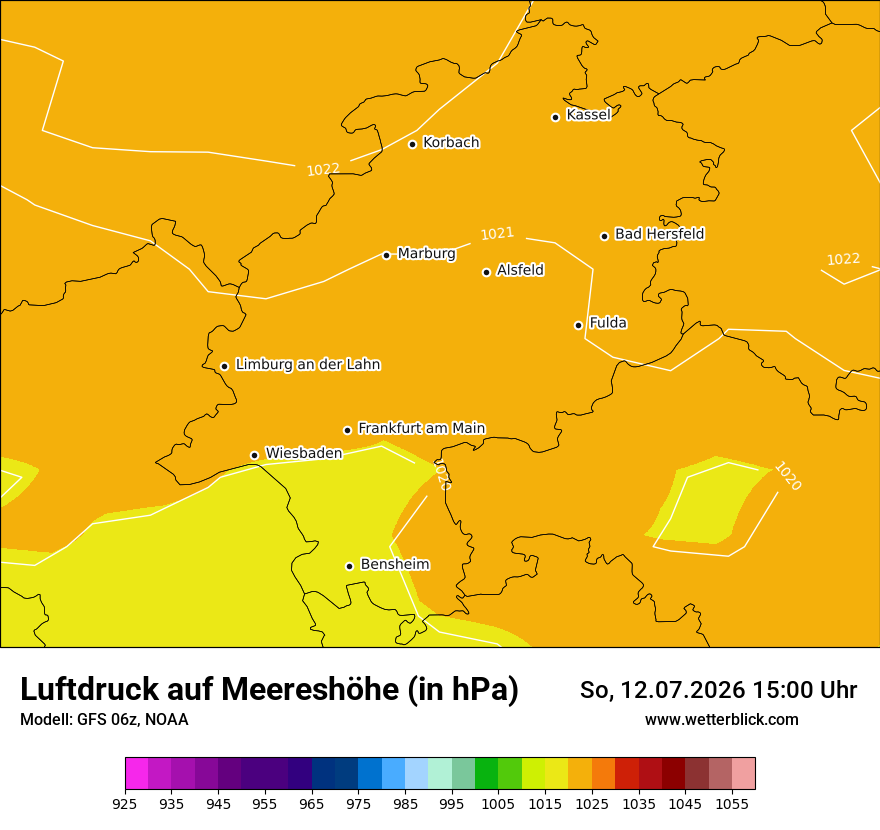 Modellkarte GFS – pmsl – he