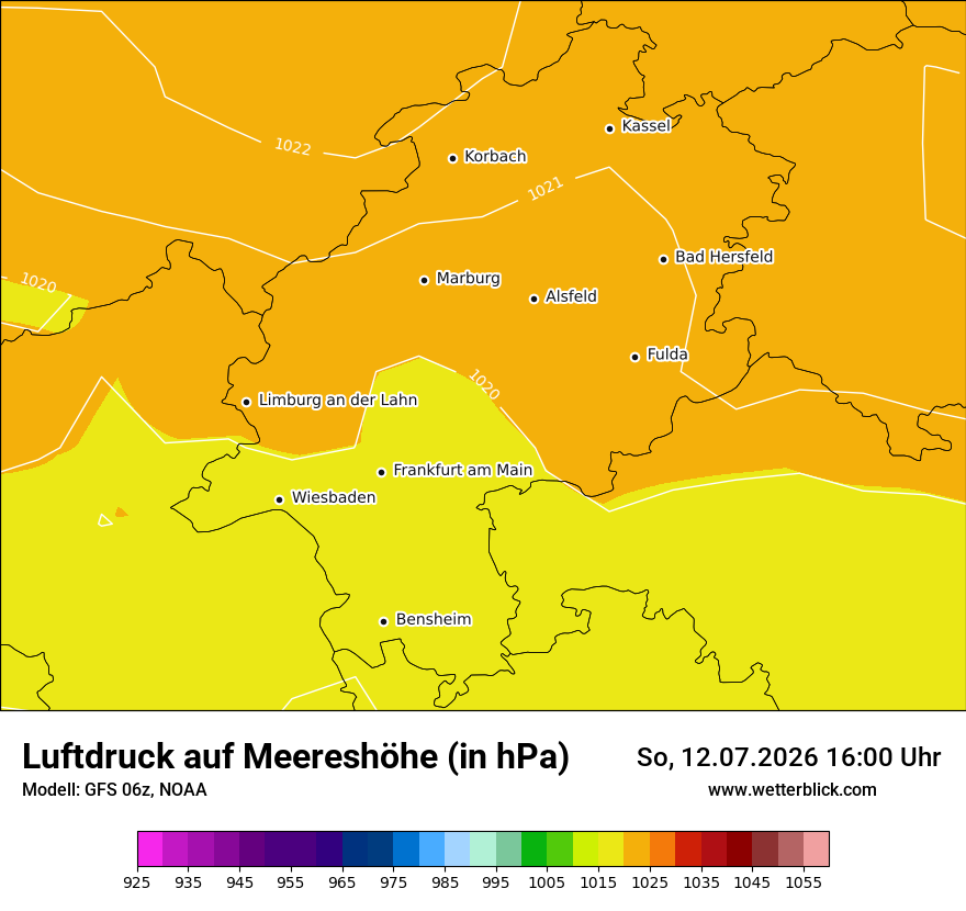 Modellkarte GFS – pmsl – he