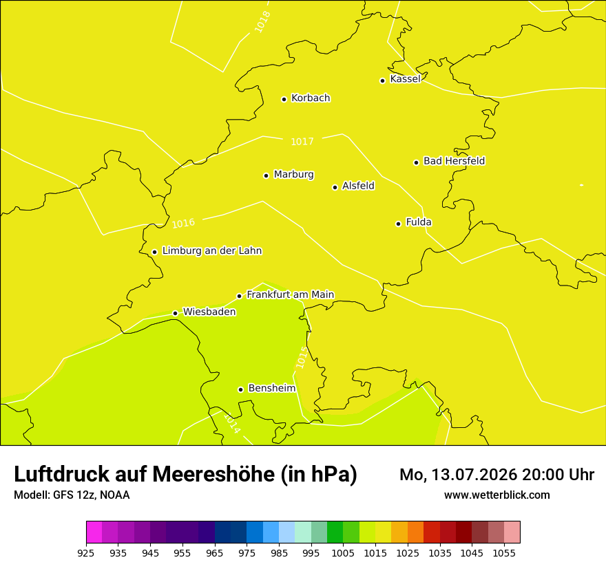 Modellkarte GFS – pmsl – he