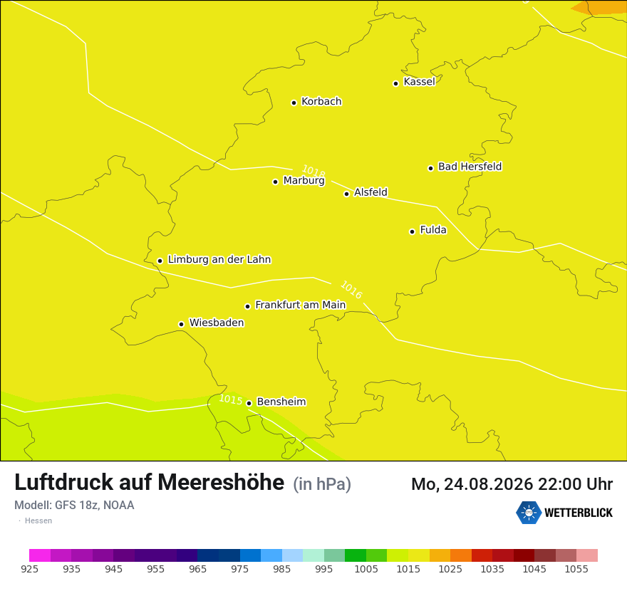Modellkarte GFS – pmsl – he