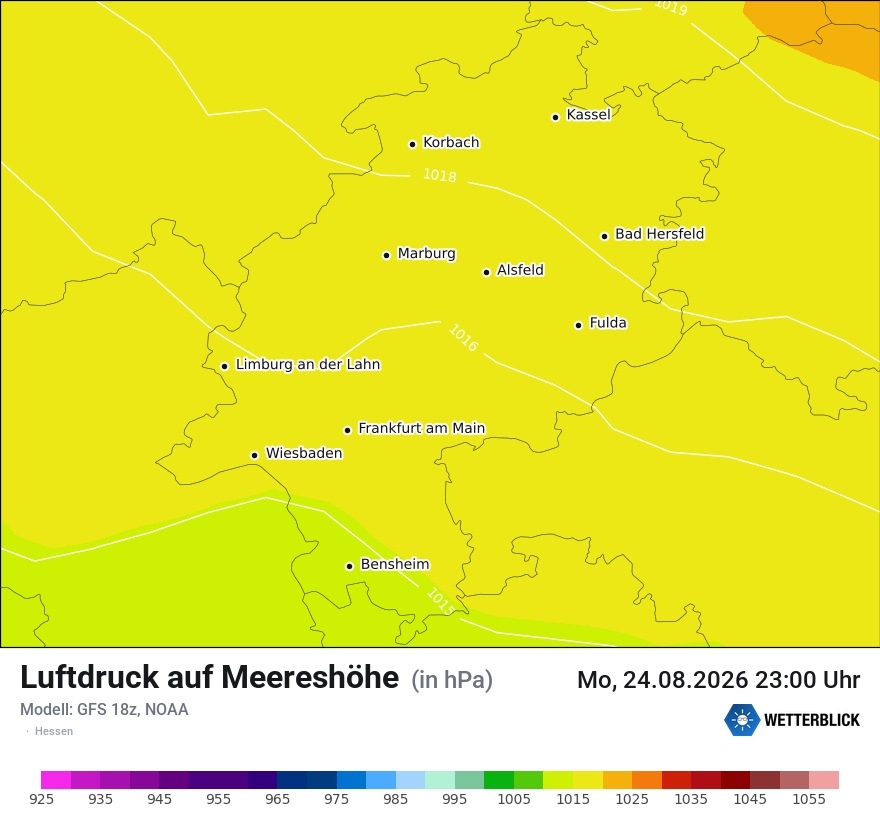Modellkarte GFS – pmsl – he