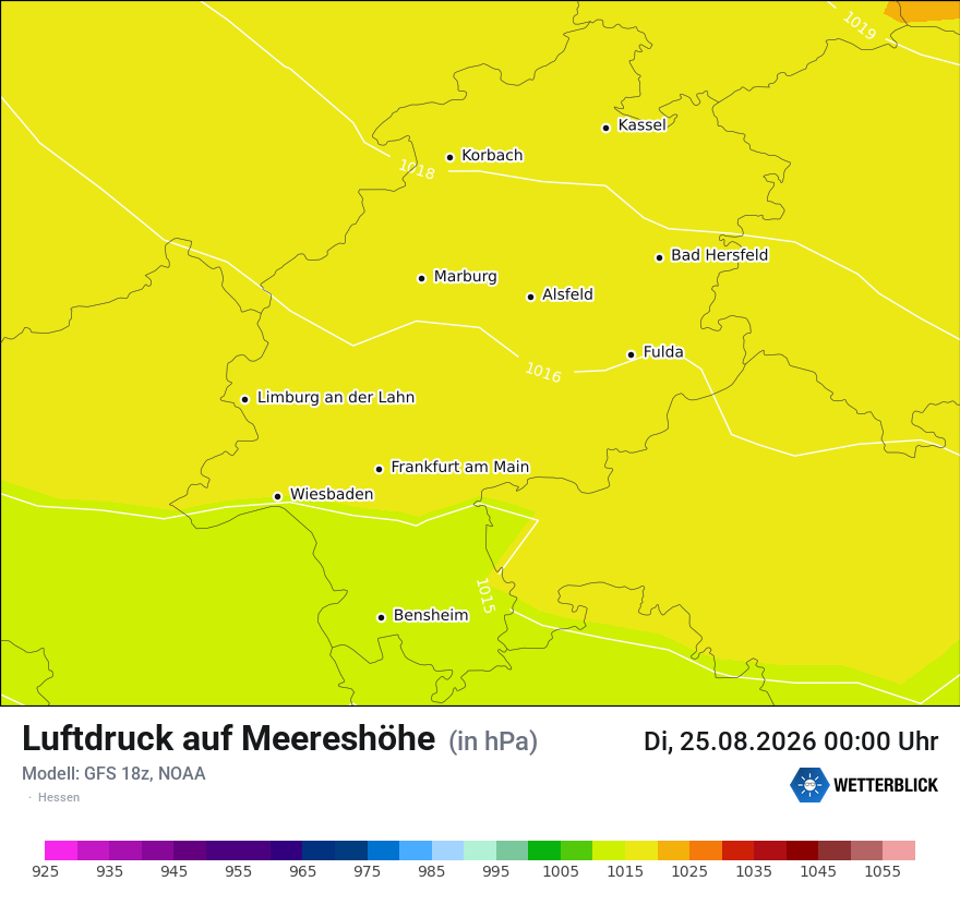 Modellkarte GFS – pmsl – he