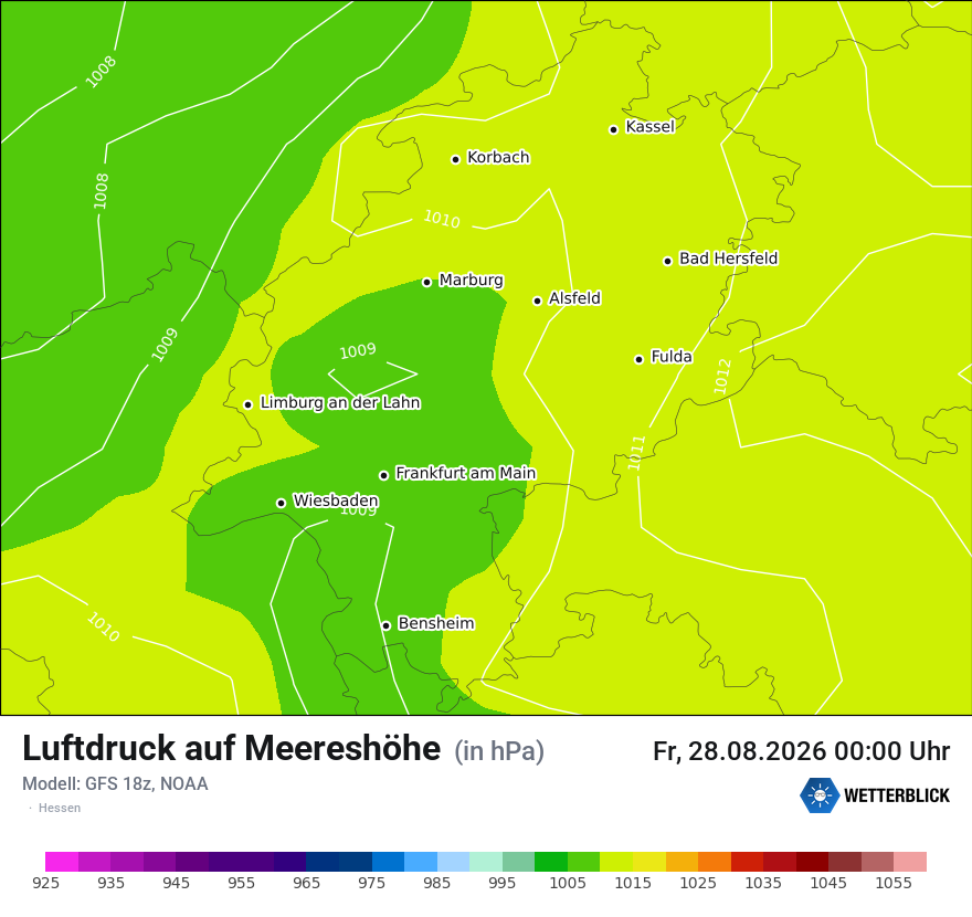Modellkarte GFS – pmsl – he