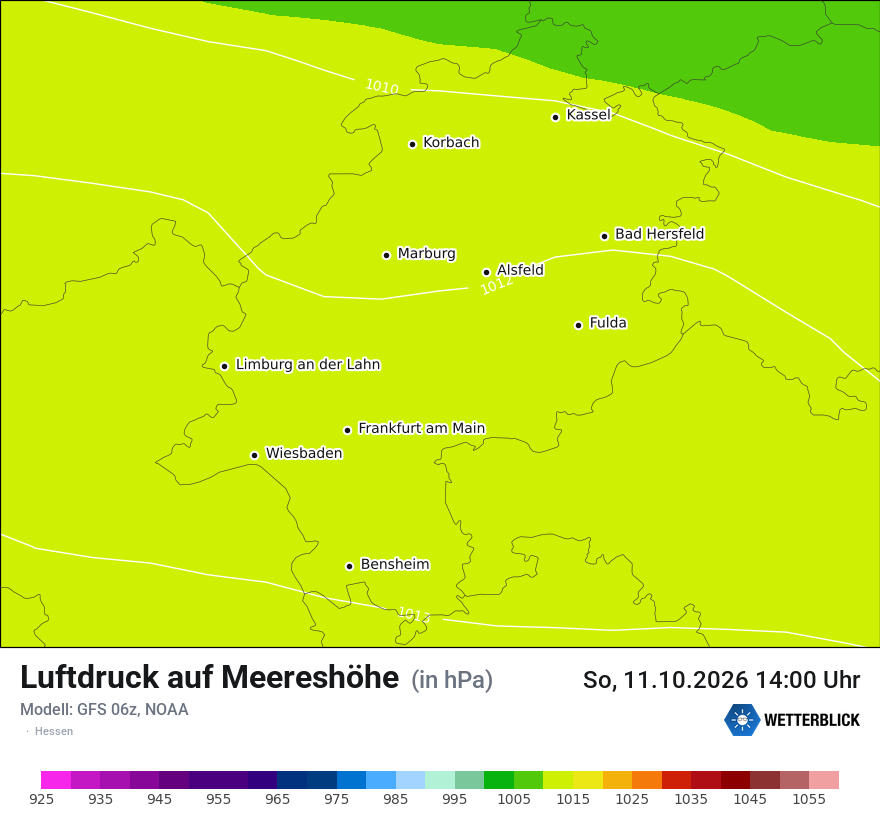 Modellkarte GFS – pmsl – he