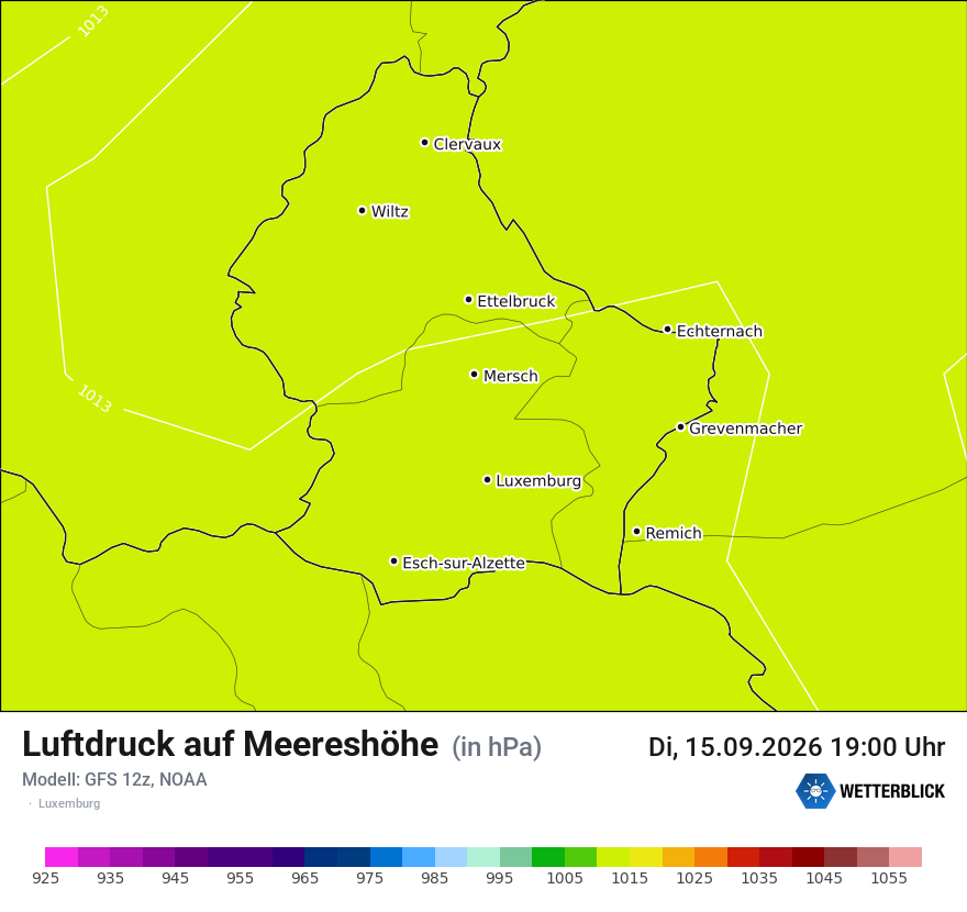 Modellkarte GFS – pmsl – luxemburg