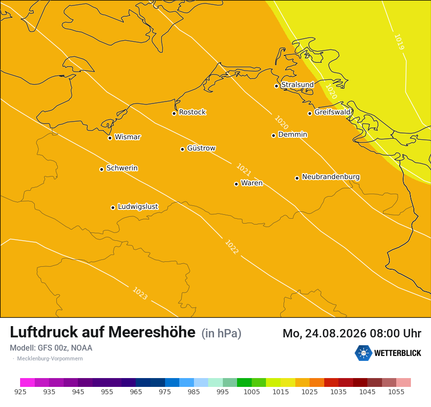 Modellkarte GFS – pmsl – mv