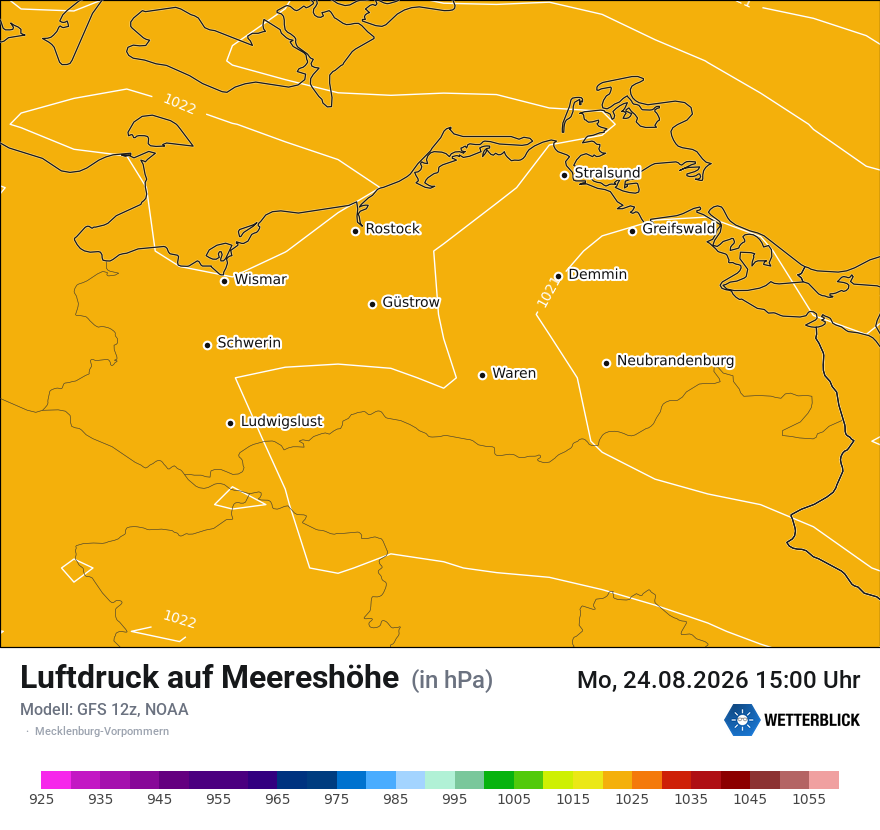 Modellkarte GFS – pmsl – mv