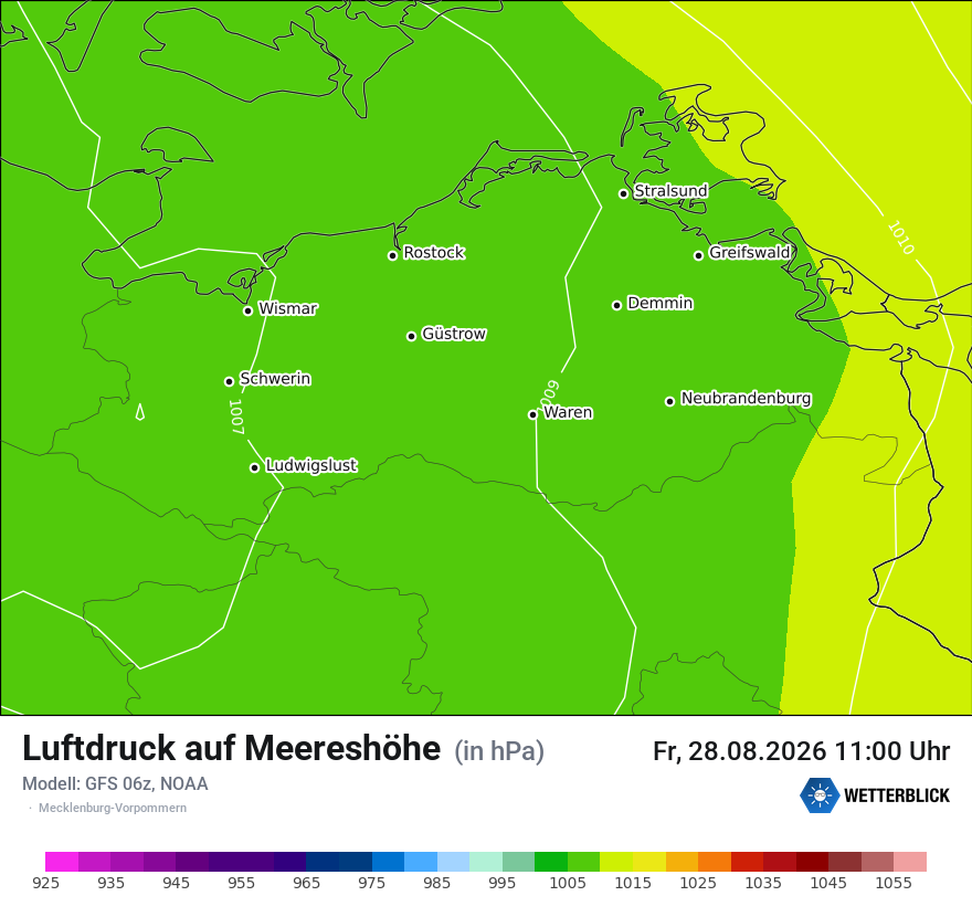 Modellkarte GFS – pmsl – mv