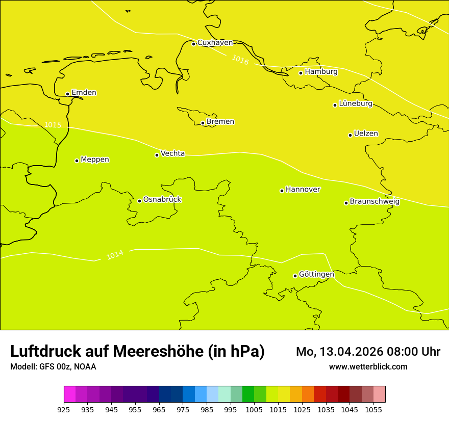 Modellkarte GFS – pmsl – ni