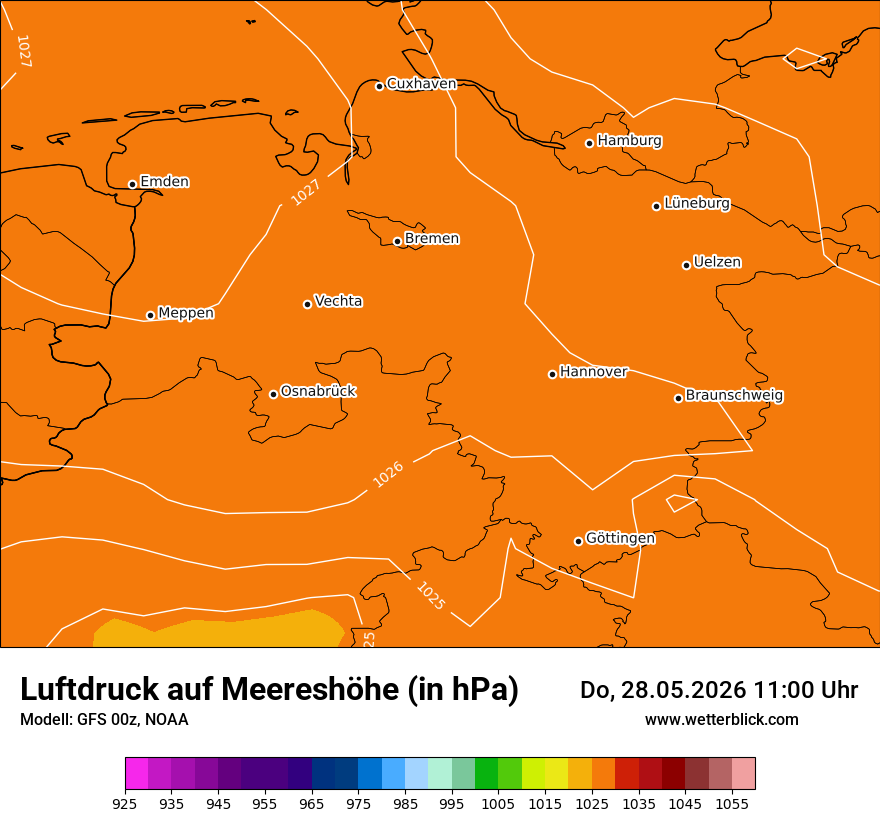 Modellkarte GFS – pmsl – ni