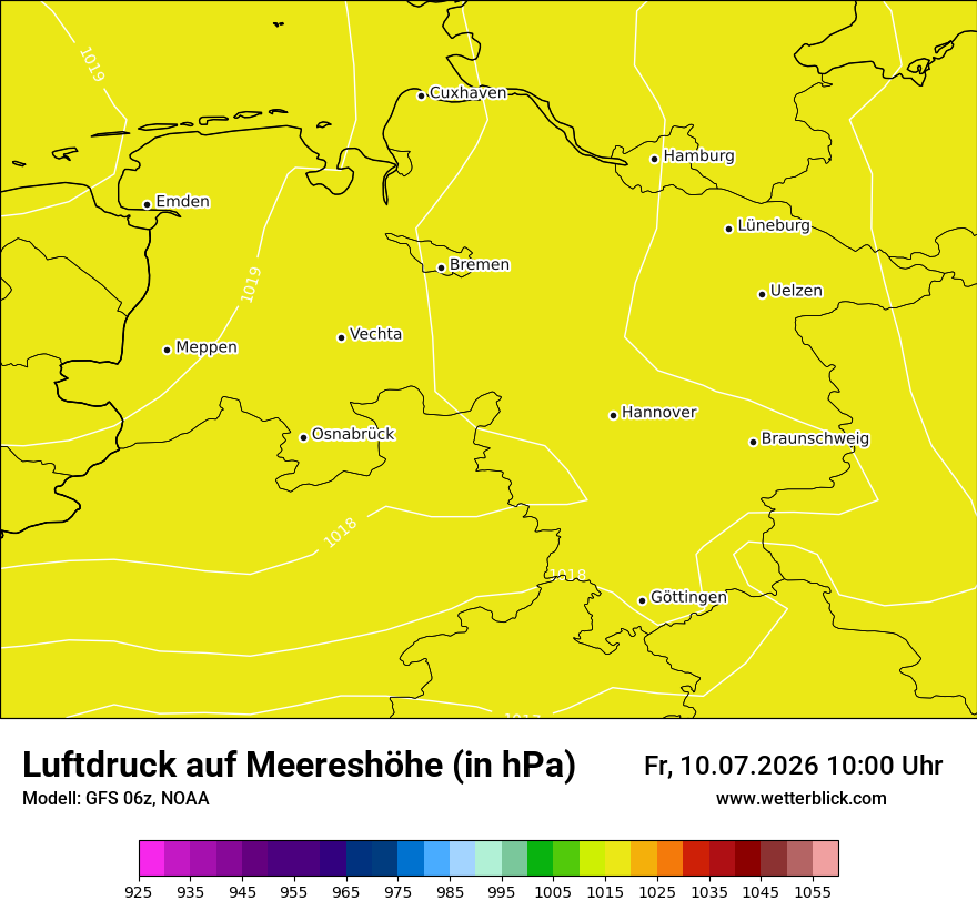 Modellkarte GFS – pmsl – ni