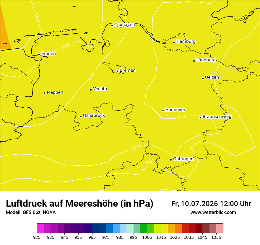 Modellkarte GFS – pmsl – ni