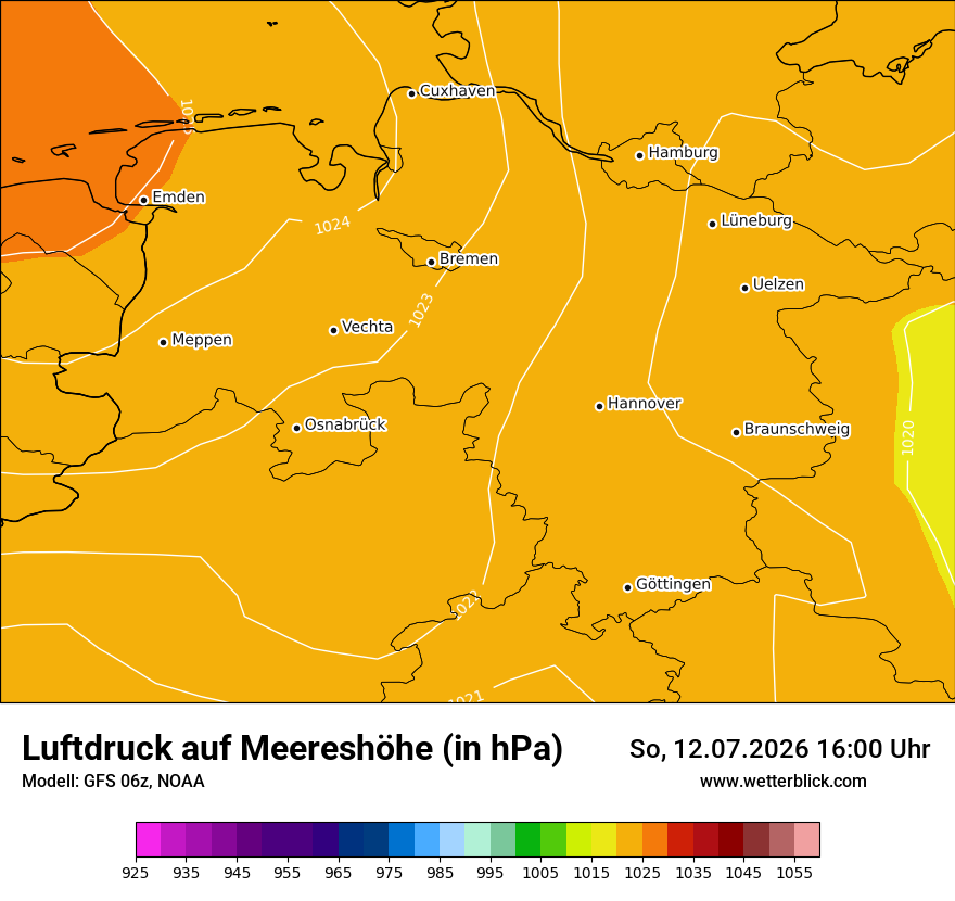 Modellkarte GFS – pmsl – ni