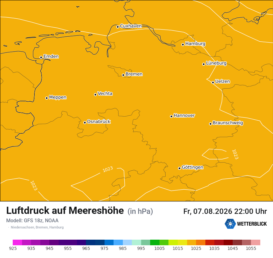 Modellkarte GFS – pmsl – ni