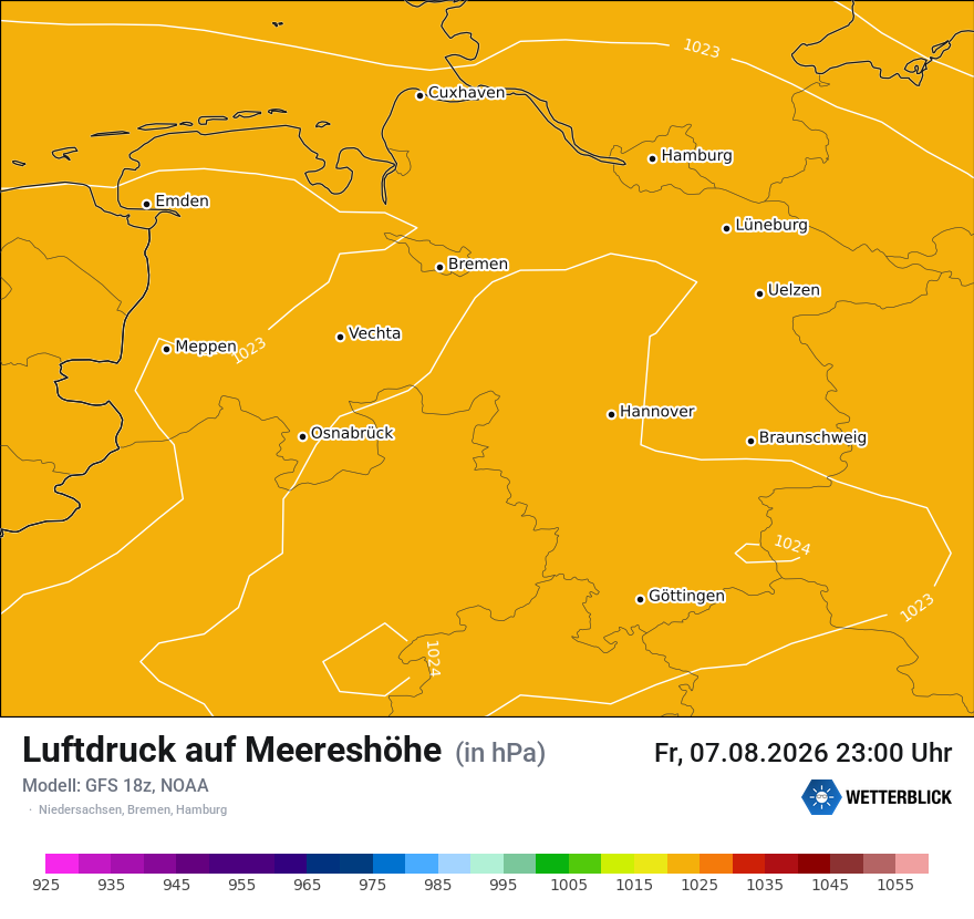 Modellkarte GFS – pmsl – ni