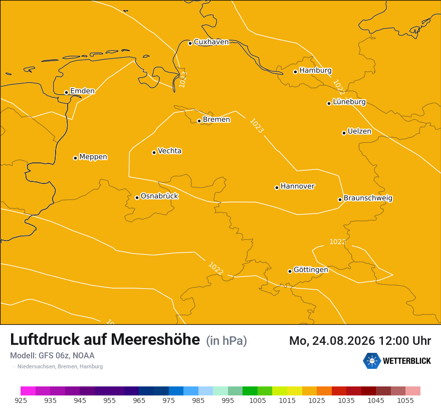 Modellkarte GFS – pmsl – ni