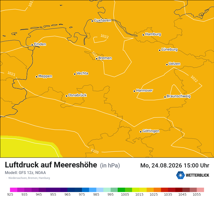 Modellkarte GFS – pmsl – ni