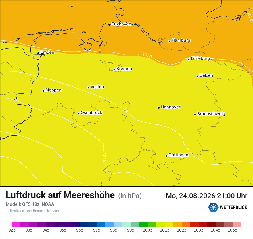 Modellkarte GFS – pmsl – ni