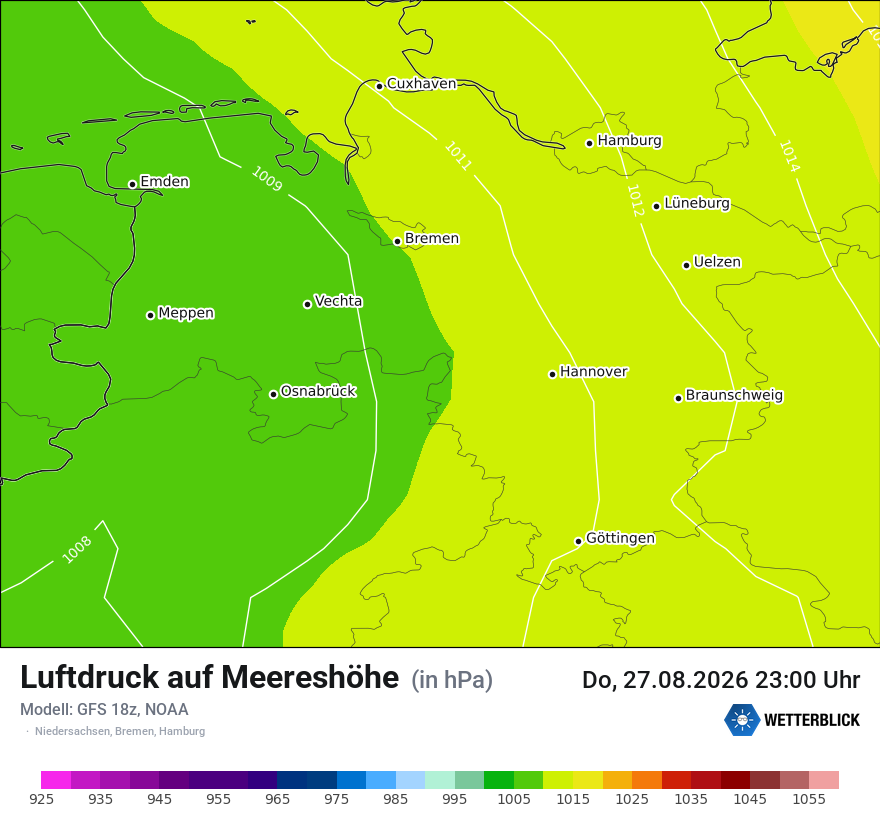 Modellkarte GFS – pmsl – ni