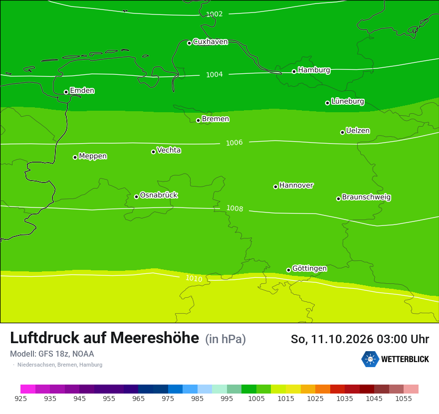 Modellkarte GFS – pmsl – ni
