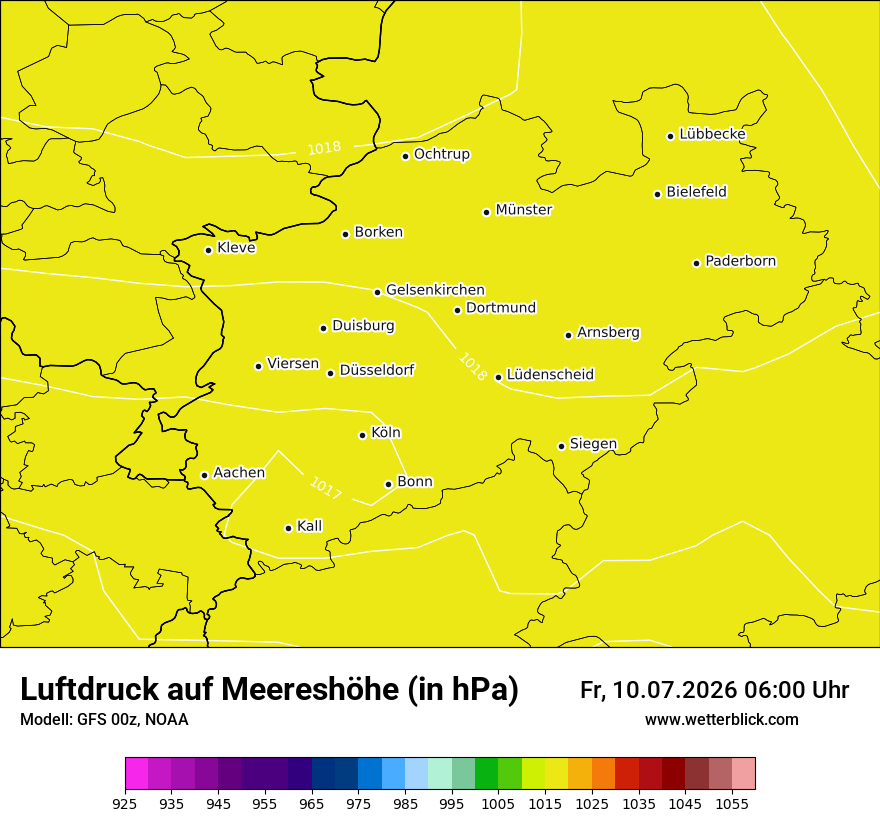 Modellkarte GFS – pmsl – nrw