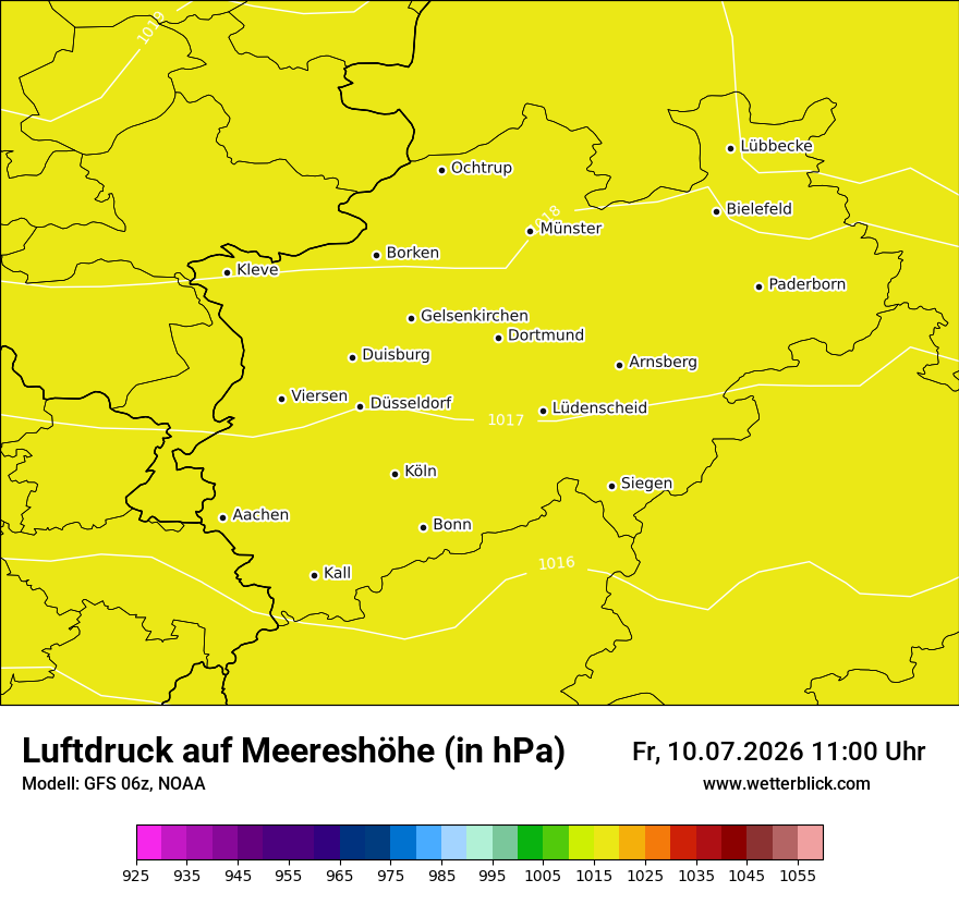 Modellkarte GFS – pmsl – nrw