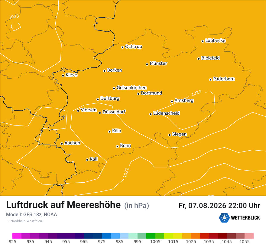 Modellkarte GFS – pmsl – nrw