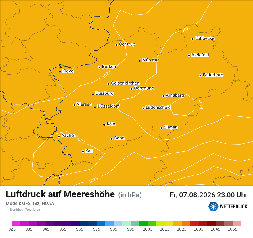 Modellkarte GFS – pmsl – nrw