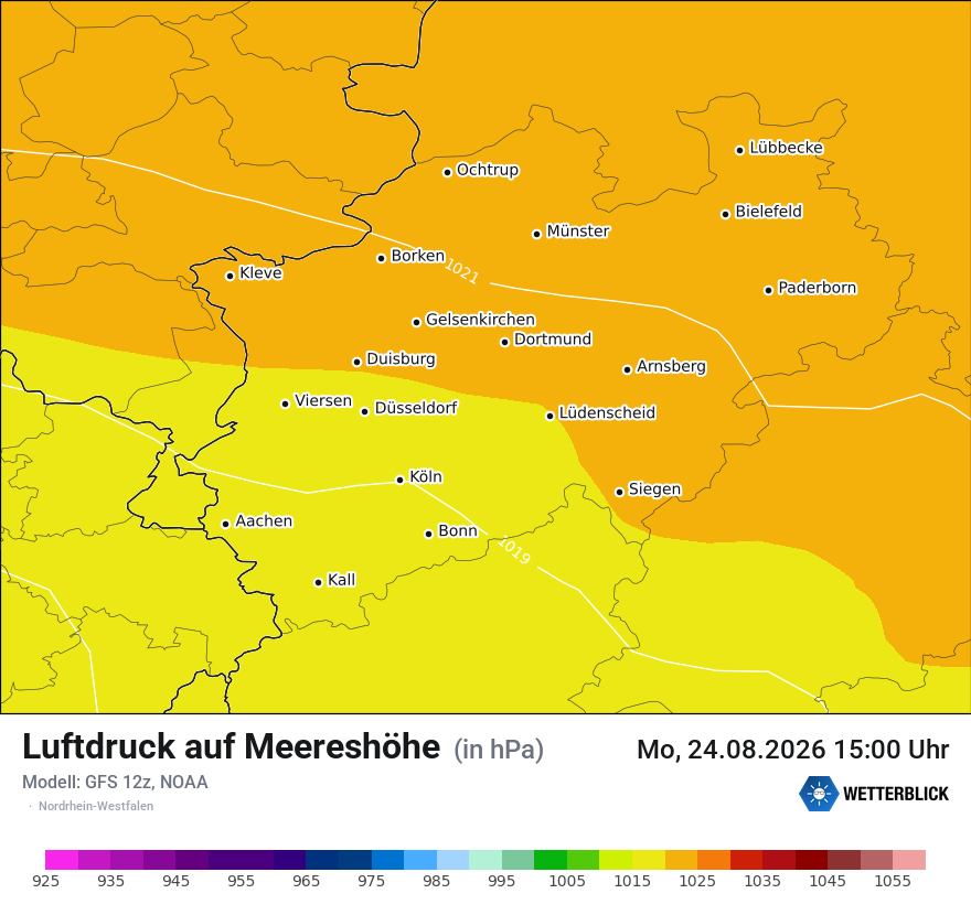 Modellkarte GFS – pmsl – nrw