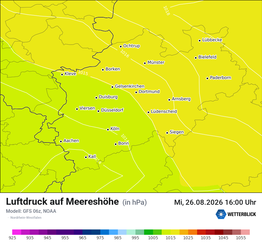 Modellkarte GFS – pmsl – nrw