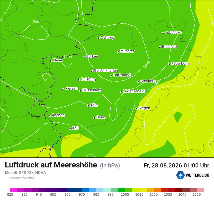 Modellkarte GFS – pmsl – nrw