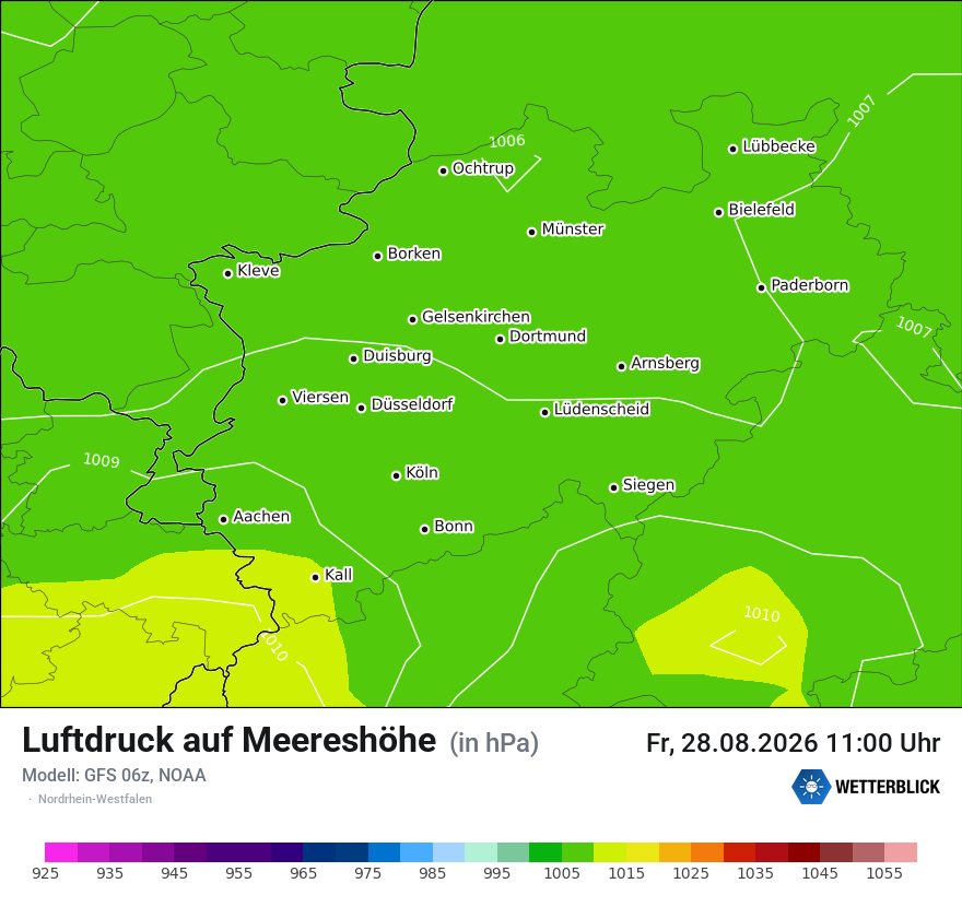 Modellkarte GFS – pmsl – nrw