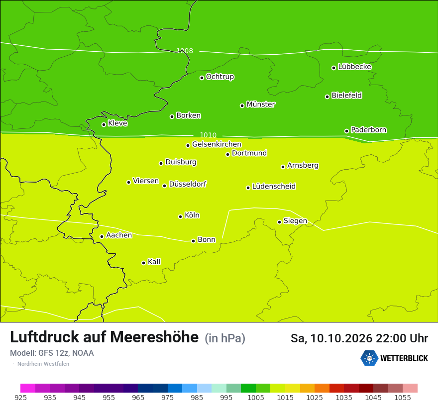 Modellkarte GFS – pmsl – nrw