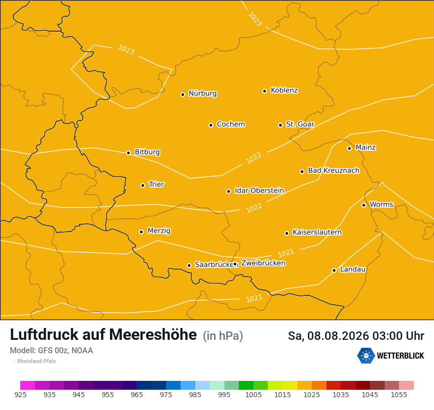 Modellkarte GFS – pmsl – rp